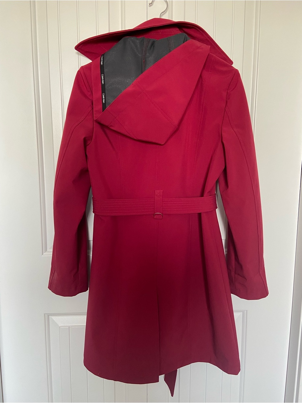 Calvin Klein Red Snap-Front Coat - Picture 9 of 11